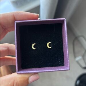 Dainty Crescent Moon Stud Earrings